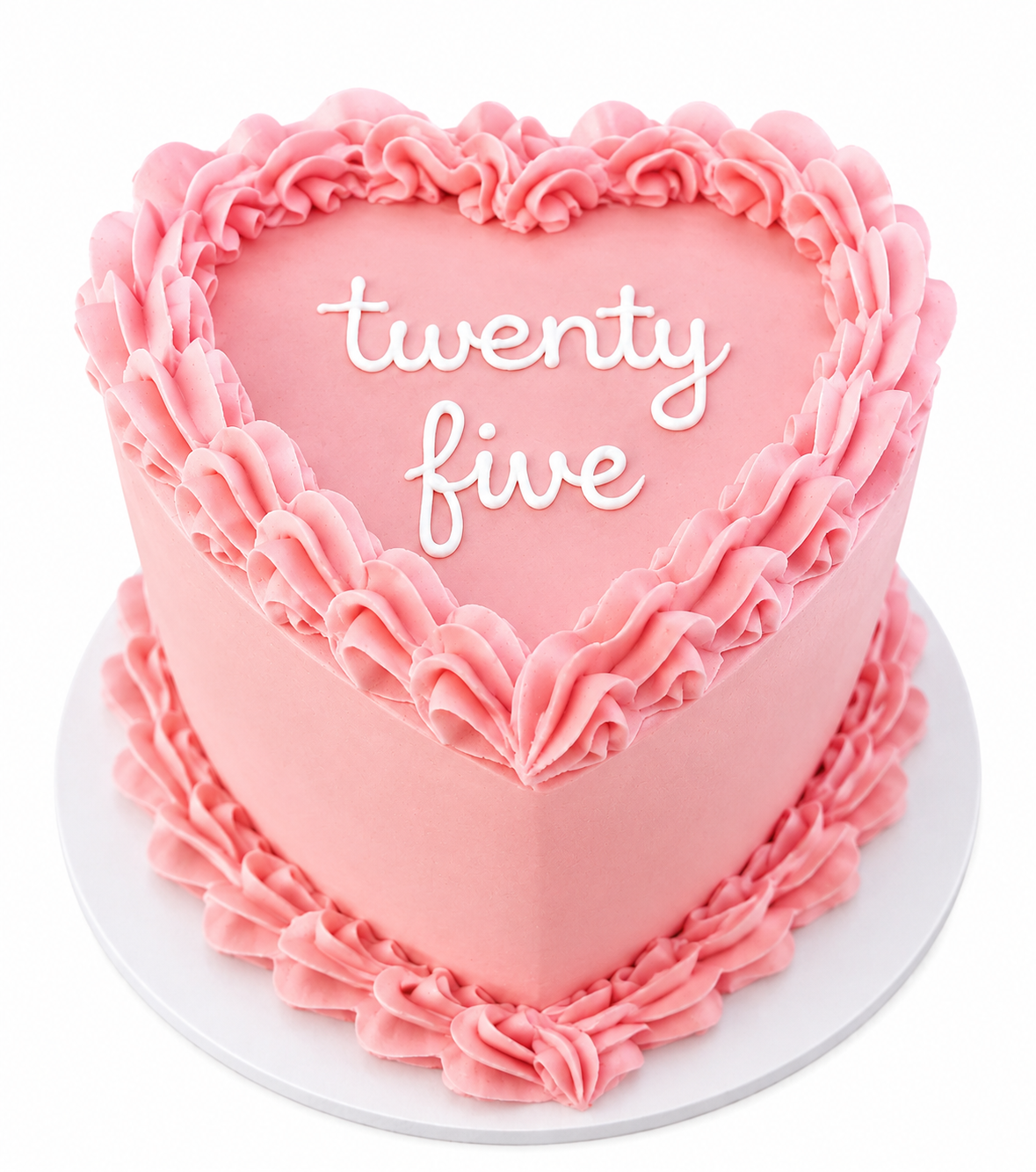 Custom heart shaped birthday cake