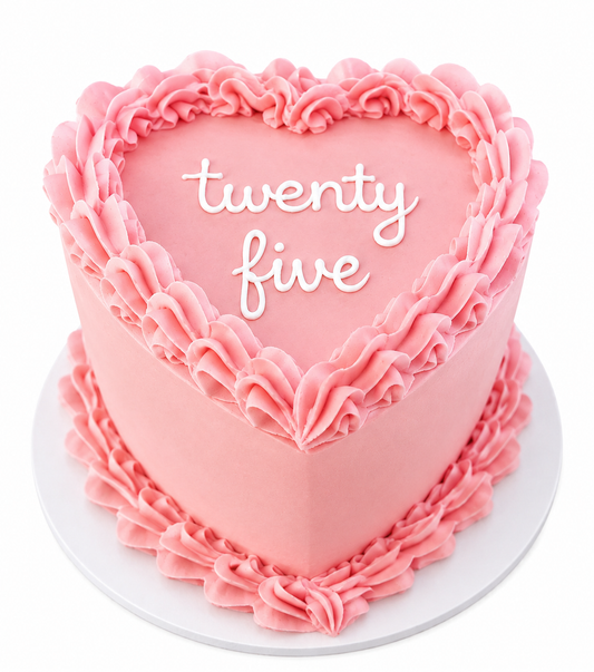 Custom heart shaped birthday cake